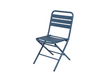 Load image into Gallery viewer, MaximaVida folding metal garden chair Max petrol blue  box of 2
