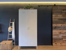 Load image into Gallery viewer, MaximaVida metal locker wardrobe Finn 90 x 50 x 185 cm ivory – 4 shelves
