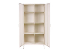 Load image into Gallery viewer, MaximaVida locker metal wardrobe Finn 90 x 50 x 185 cm ivory – 8 shelves

