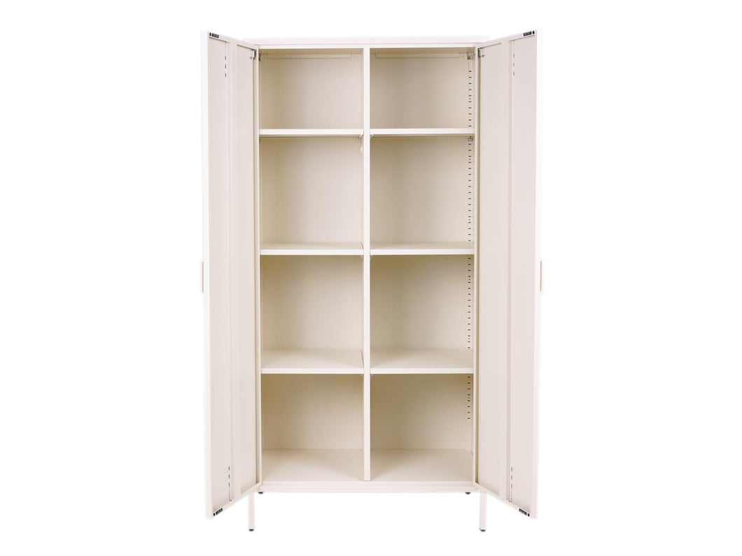 MaximaVida locker metal wardrobe Finn 90 x 50 x 185 cm ivory – 8 shelves