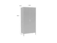 Load image into Gallery viewer, MaximaVida locker metal wardrobe Finn 90 x 50 x 185 cm ivory – 8 shelves
