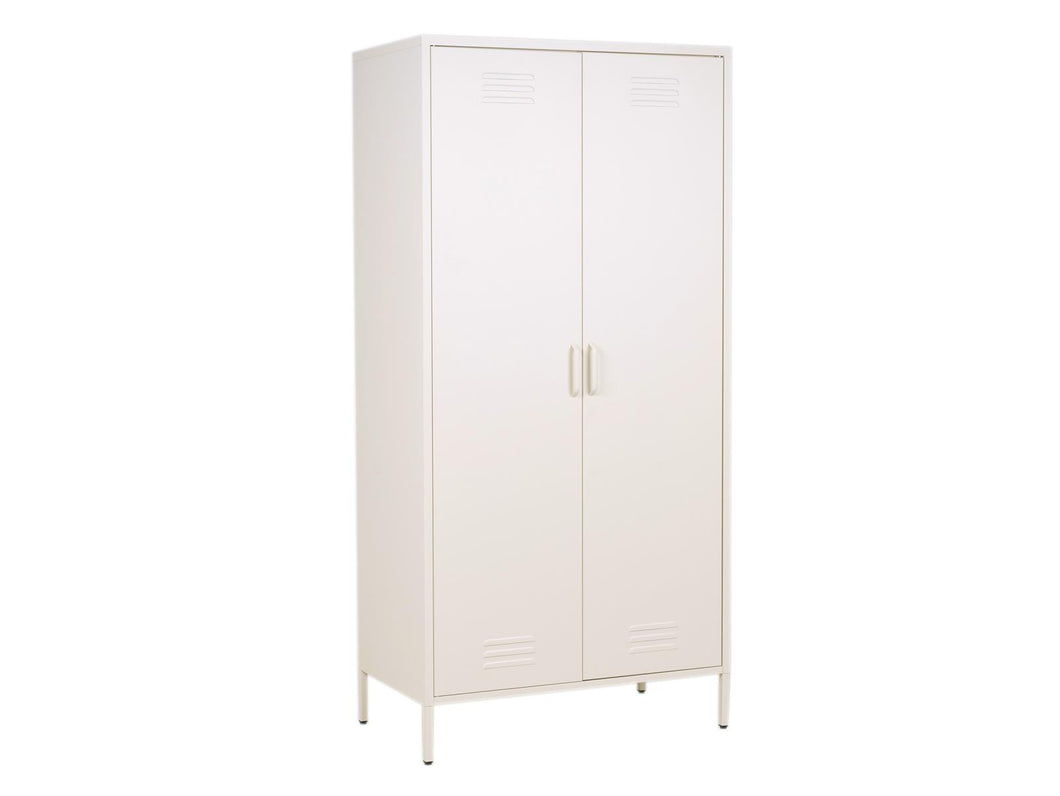 MaximaVida metal locker wardrobe Finn 90 x 50 x 185 cm ivory – 4 shelves