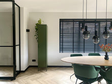 Load image into Gallery viewer, MaximaVida metal locker wardrobe Finn olive green 45 x 35 x 185 cm - slim
