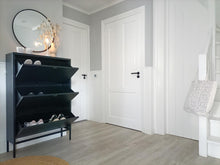 Load image into Gallery viewer, MaximaVida metal locker shoe cabinet Finn 25 x 80 x 125 cm black
