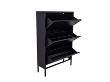 Load image into Gallery viewer, MaximaVida metal locker shoe cabinet Finn 25 x 80 x 125 cm black
