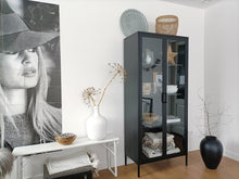 Load image into Gallery viewer, MaximaVida metal locker display cabinet Finn 80 x 35 x 180 cm black - real glass
