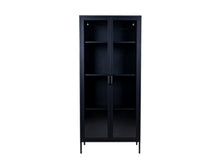 Load image into Gallery viewer, MaximaVida metal locker display cabinet Finn 80 x 35 x 180 cm black - real glass
