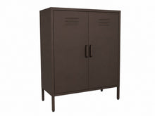 Afbeelding in Gallery-weergave laden, MaximaVida metalen lockerkast Finn 80 x 40 x 102 cm grijsbruin- 2 schappen
