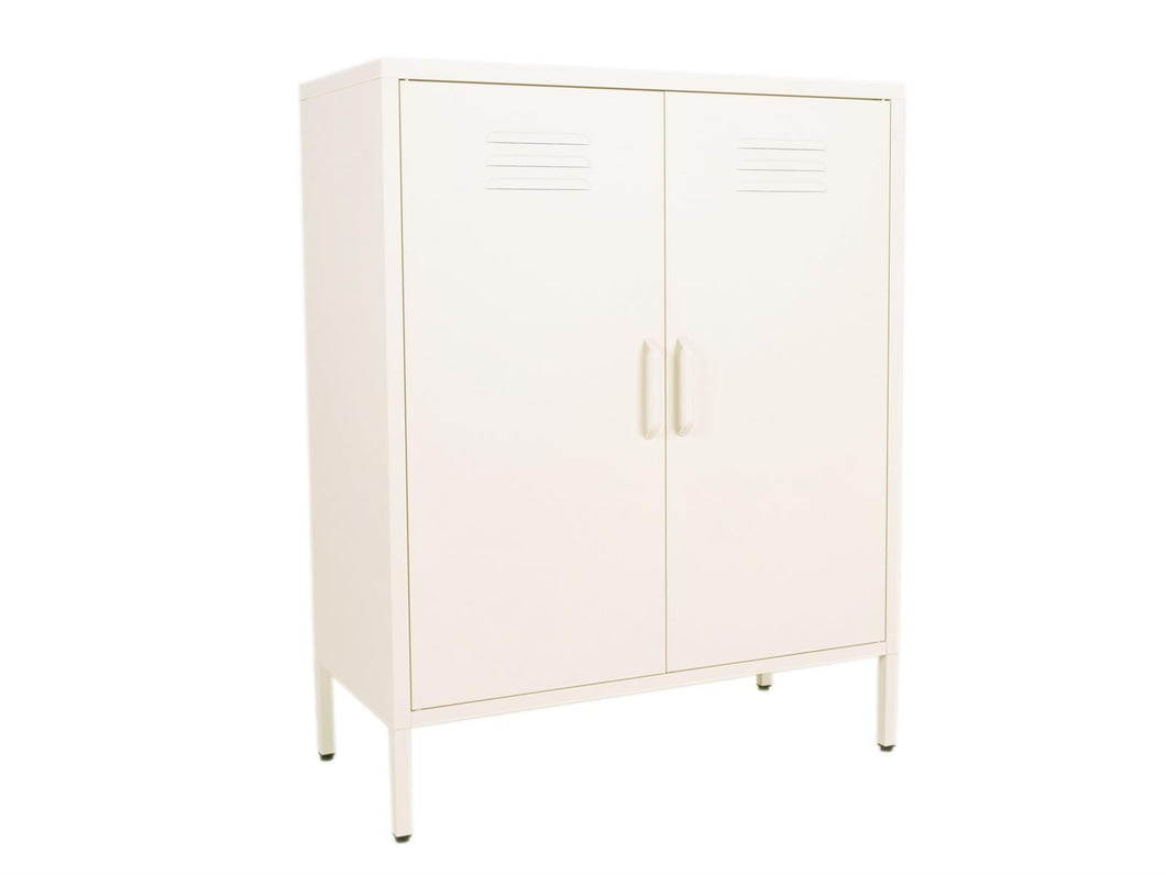MaximaVida metal locker cabinet Finn 80 x 40 x 102 cm ivory – 2 shelves