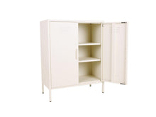 Load image into Gallery viewer, MaximaVida metal locker cabinet Finn 80 x 40 x 102 cm ivory – 2 shelves
