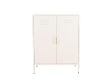 Load image into Gallery viewer, MaximaVida metal locker cabinet Finn 80 x 40 x 102 cm ivory – 2 shelves
