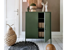 Load image into Gallery viewer, MaximaVida metal locker cabinet Finn 80 x 40 x 102 cm olive green - 2 shelves

