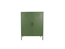 Load image into Gallery viewer, MaximaVida metal locker cabinet Finn 80 x 40 x 102 cm olive green - 2 shelves
