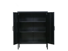 Load image into Gallery viewer, MaximaVida metal locker cabinet Finn black 80 x 40 x 102 cm - 2 shelves

