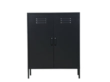 Load image into Gallery viewer, MaximaVida metal locker cabinet Finn black 80 x 40 x 102 cm - 2 shelves
