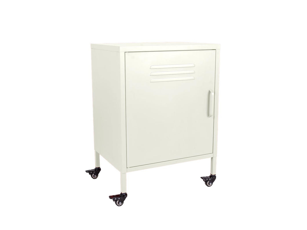 MaximaVida metal little locker cabinet with castors 52 x 40 x 67 cm ivory