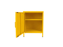 Afbeelding in Gallery-weergave laden, MaximaVida metalen lockerkastje Finn 52 x 40 x 67 cm okergeel
