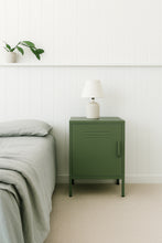 Load image into Gallery viewer, MaximaVida metal little locker cabinet Finn 52 x 40 x 67 cm olive green
