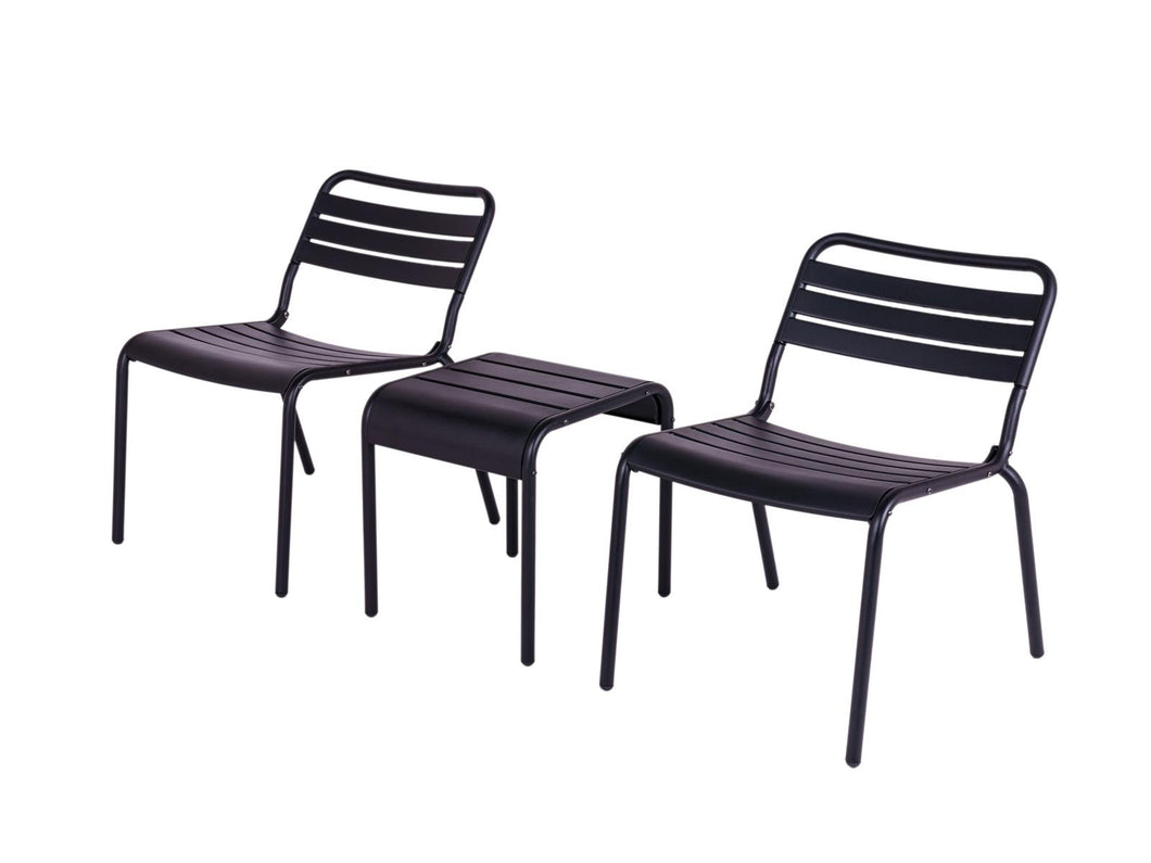 MaximaVida Metall-Loungesessel-Set Max XXL schwarz