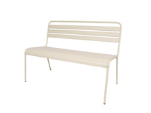 Lade das Bild in den Galerie-Viewer, MaximaVida Gartenset Max, hergestellt aus Metall Farbe Elfenbeinweiß 150 cm, 1 Tisch 2 Stühle 1 Bank
