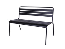 Lade das Bild in den Galerie-Viewer, MaximaVida Gartenset Max, hergestellt aus Metall, Farbe schwarz 150 cm, 1 Tisch, 2 Stühle, 1 Bank
