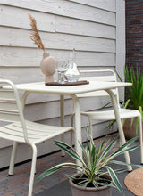 Load image into Gallery viewer, MaximaVida metal square garden table Max 80 x 80 cm ivory
