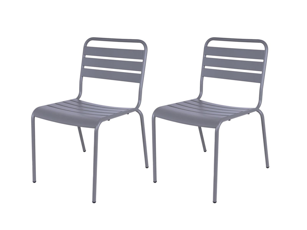 MaximaVida steel garden chair Max XXL mouse grey - 2 pieces