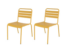 Load image into Gallery viewer, MaximaVida metal garden set Max yellow ochre 150 cm - 1 table with 2 chairs and 1 bench
