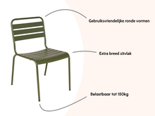 Load image into Gallery viewer, MaximaVida steel garden chair Max XXL olive green - 2 pieces
