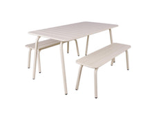Afbeelding in Gallery-weergave laden, MaximaVida metalen picknickset Max 150 cm ivoor  3-delig

