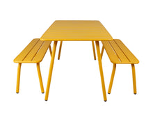 Lade das Bild in den Galerie-Viewer, MaximaVida Picknick Set Max aus Metall 150 cm ockergelb - 3-teilig
