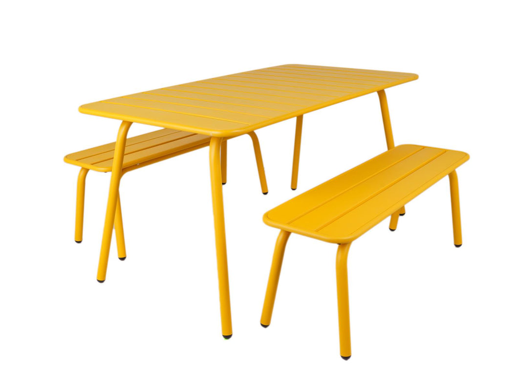MaximaVida Picknick Set Max aus Metall 150 cm ockergelb - 3-teilig