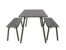 Lade das Bild in den Galerie-Viewer, MaximaVida Picknick Set Max aus Metall 150 cm olivgrün - 3-teilig
