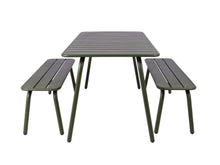 Lade das Bild in den Galerie-Viewer, MaximaVida Picknick Set Max aus Metall 150 cm olivgrün - 3-teilig
