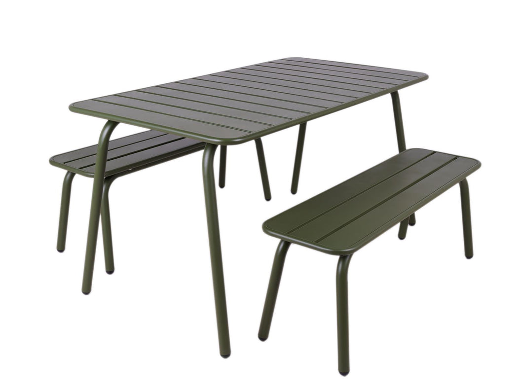 MaximaVida Picknick Set Max aus Metall 150 cm olivgrün - 3-teilig