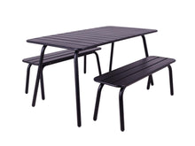 Load image into Gallery viewer, MaximaVida metal picnic set Max 150 cm black – 3-pieces
