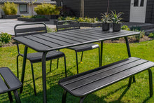 Afbeelding in Gallery-weergave laden, MaximaVida metalen tuinset Max 150 cm zwart -4-delig bank zonder rugleuning
