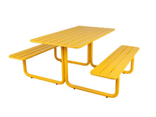 Load image into Gallery viewer, MaximaVida metal picnic table Max yellow ochre - 150 cm
