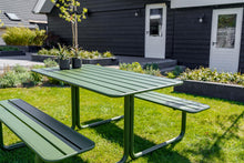 Load image into Gallery viewer, MaximaVida metal picnic table Max olive green - 150 cm
