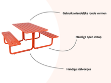 Load image into Gallery viewer, MaximaVida metal picnic table Max orange - 150 cm
