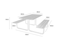 Load image into Gallery viewer, MaximaVida metal picnic table Max yellow ochre - 150 cm
