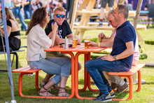 Load image into Gallery viewer, MaximaVida metal picnic table Max orange - 150 cm
