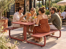 Load image into Gallery viewer, MaximaVida metal picnic table Max terracotta 200 cm
