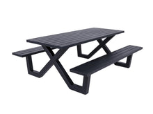 Load image into Gallery viewer, MaximaVida metal picnic table frame New York black coated – box per 2 pieces
