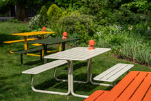 Load image into Gallery viewer, MaximaVida metal picnic table Max olive green - 150 cm
