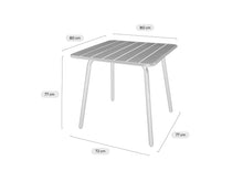 Load image into Gallery viewer, MaximaVida square metal garden table Max 80 cm x 80 cm olive green
