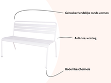 Load image into Gallery viewer, MaximaVida metal garden bench Max 120 cm ivory
