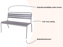 Load image into Gallery viewer, MaximaVida metal garden bench Max Mouse Grey 120 cm
