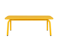 Load image into Gallery viewer, MaximaVida metal garden bench Max 120 cm ochre yellow - without backrest
