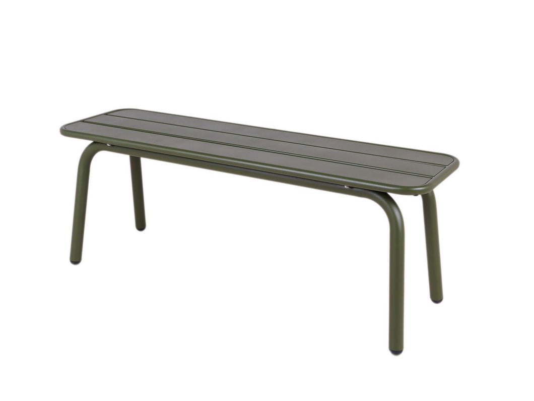 OUTLET MaximaVida metalen tuinbank Max 120 cm olijfgroen - zonder rugleuning